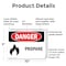 Signmission Propane Danger Sign, Plastic, 10in W x 7in L, 2PK OS-2PACK-DS-P-710-L-2040 - alternate 4